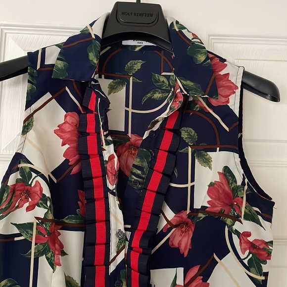 Spring Summer sleeveless collar floral dress - Picture 2 of 3